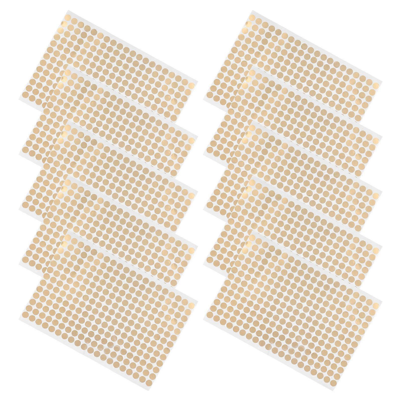 Gold Adhesive Circle Coding Labels   10 Sheets Round Dot Stickers for File Organization, Strong Adhesion & Matte Finish