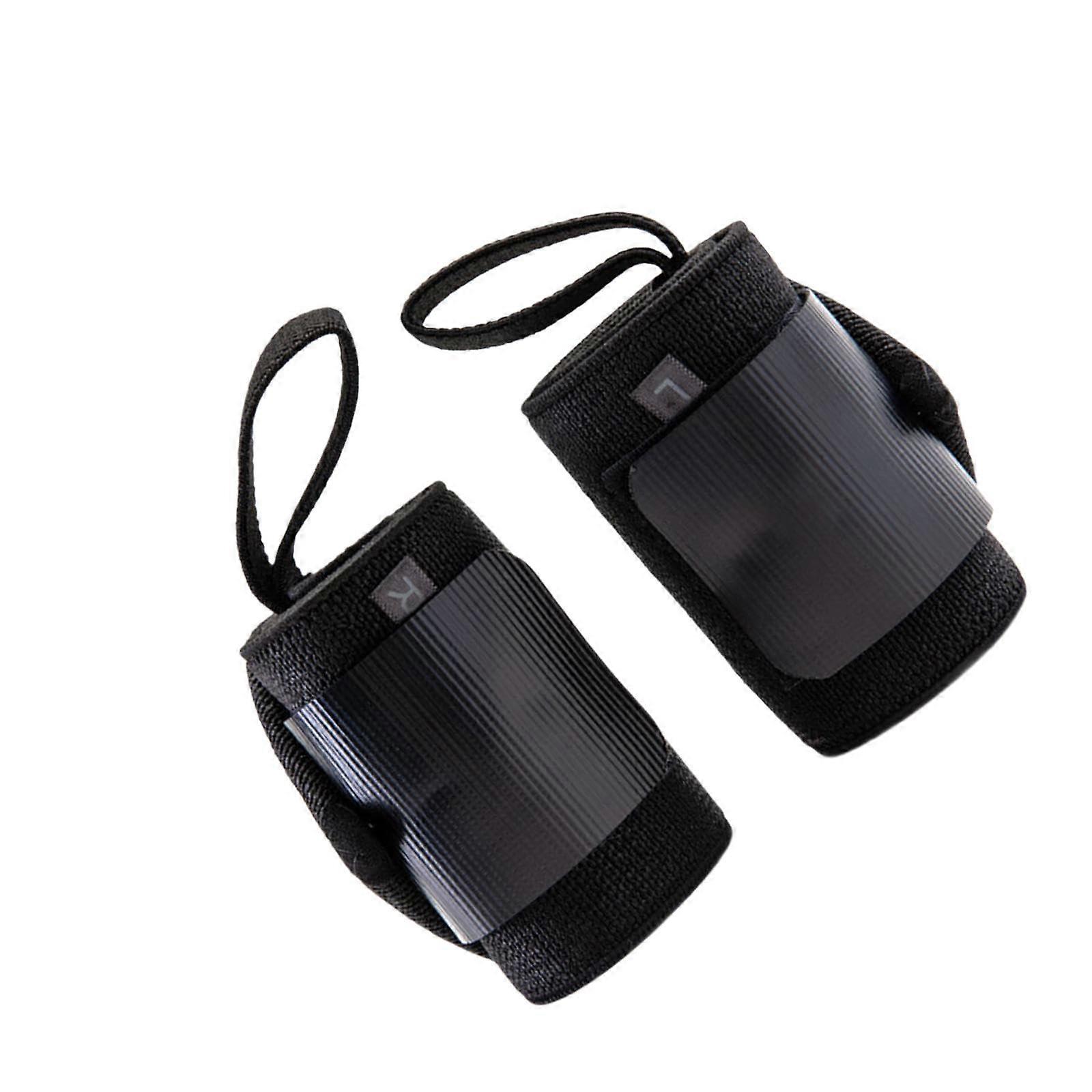 2X Fitness Wrist Straps Wrist Protection with Thumb Loop Wrist Clamp Wrist Compression Strap for Powerlifting Bodybuilding Black