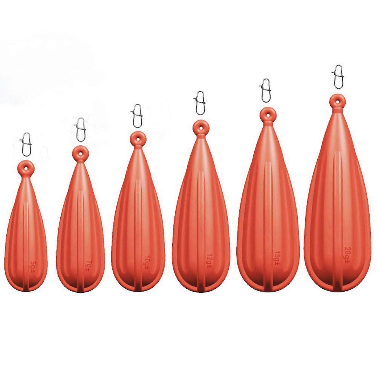 5/6pcs Kids Casting Plug Fishing Practice Plugs Different Weights Casting Tool Skill Improvement Casting Accessory  6 Orange