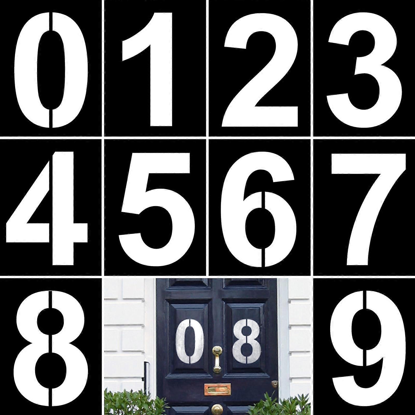30 cm Large Number Stencils: Pack of 10 PET Stencils for Painting, DIY, 09