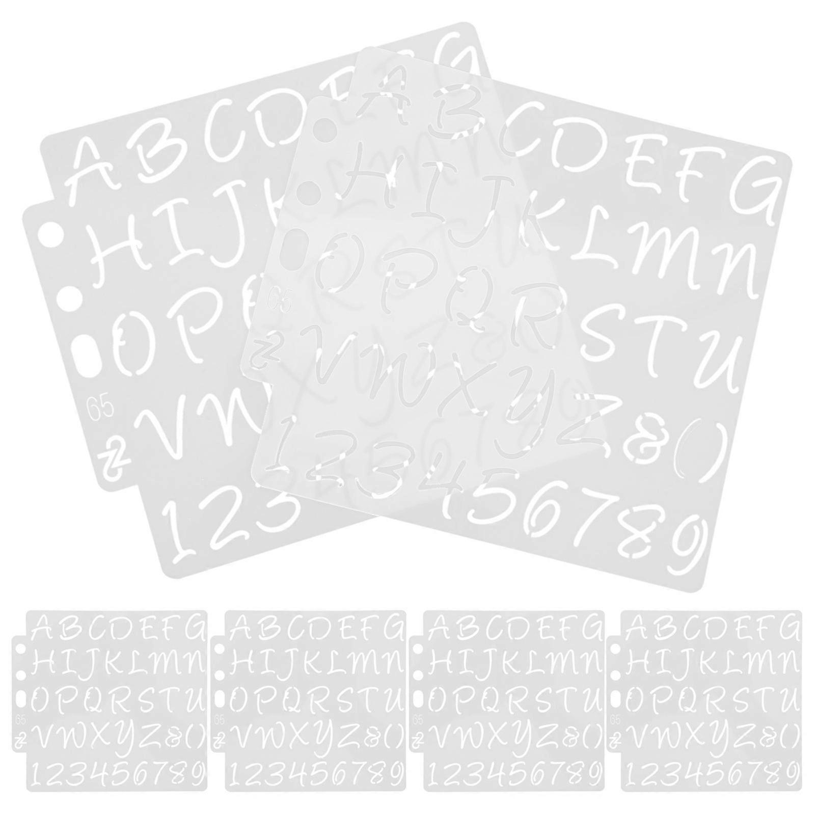 Stencil Letters Set Alphabet Diy Craft Hollow Design For Various Occasions 6Pcs White 14.20X13.00X0.10CM