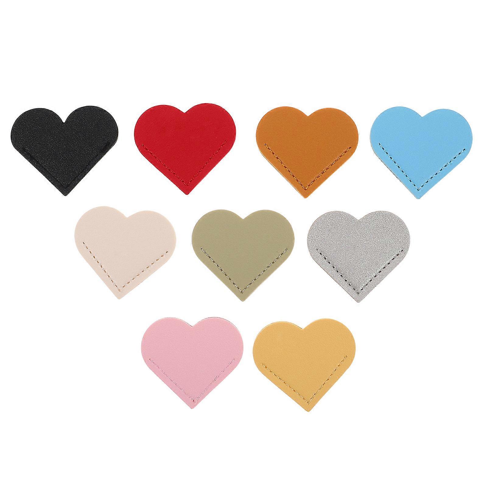 Colorful Book Corners Heart-Shaped Corner Bookmarks For School Use Brown Page Holder 9Pcs