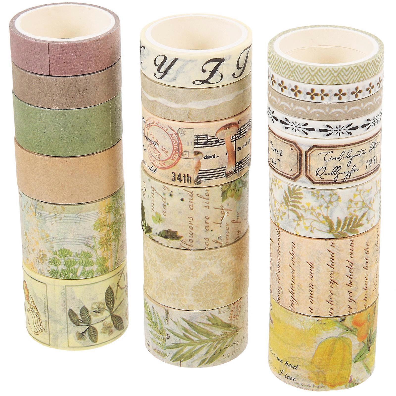 Tear-Resistant Washi Tape for Handbook Making Vintage Formula Pattern 20 Rolls