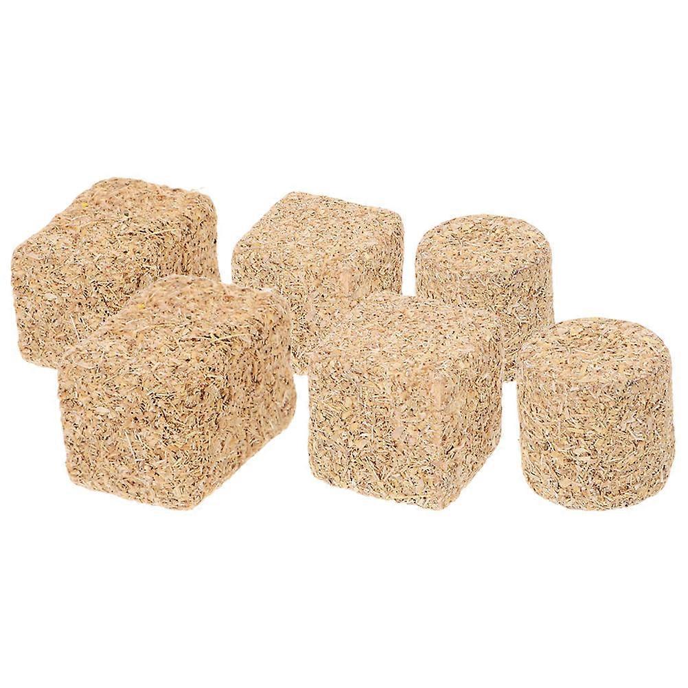 6pcs Realistic Mini Hay Bales for Crafts, Dollhouse Decor & Farm Model Accessories – Rustic Western Style for DIY Projects and Themed Displays