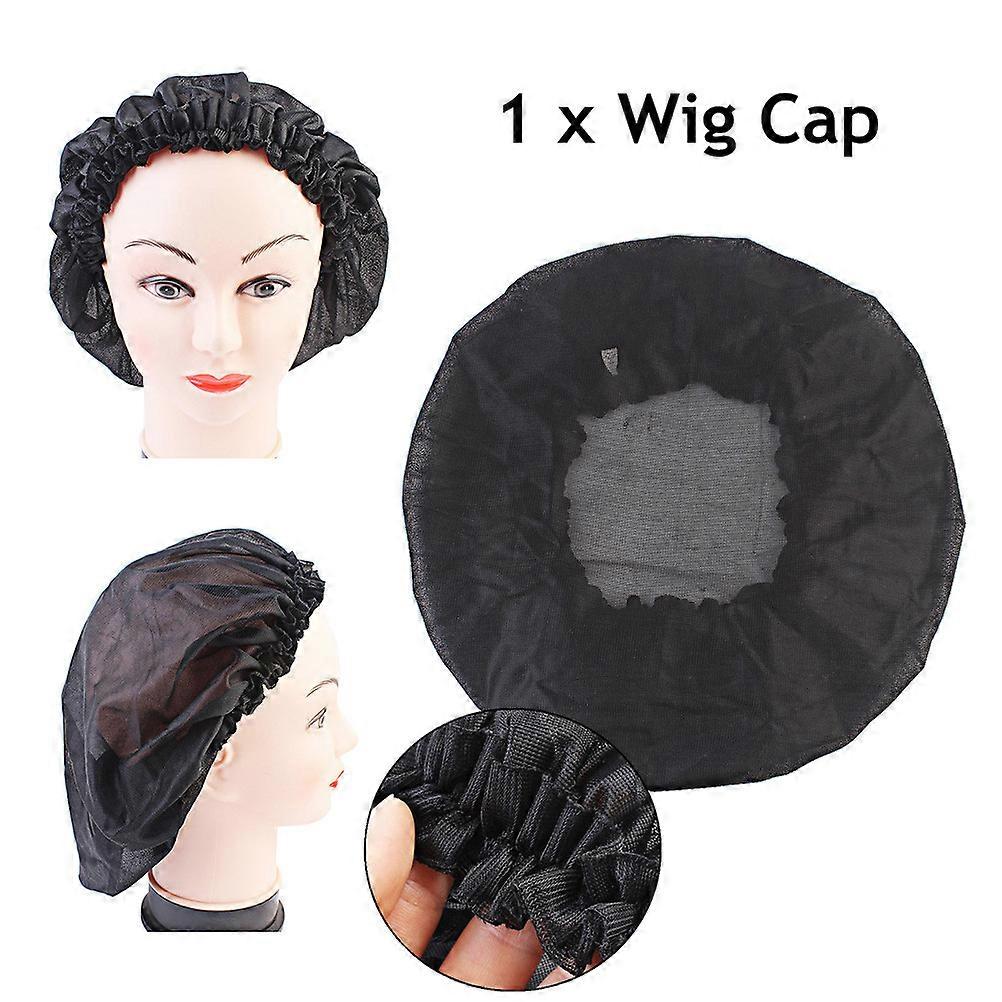 Black Hair Net Wig Hat Adjustable Mesh Protect Hair One Size Fits Most 1Pcs