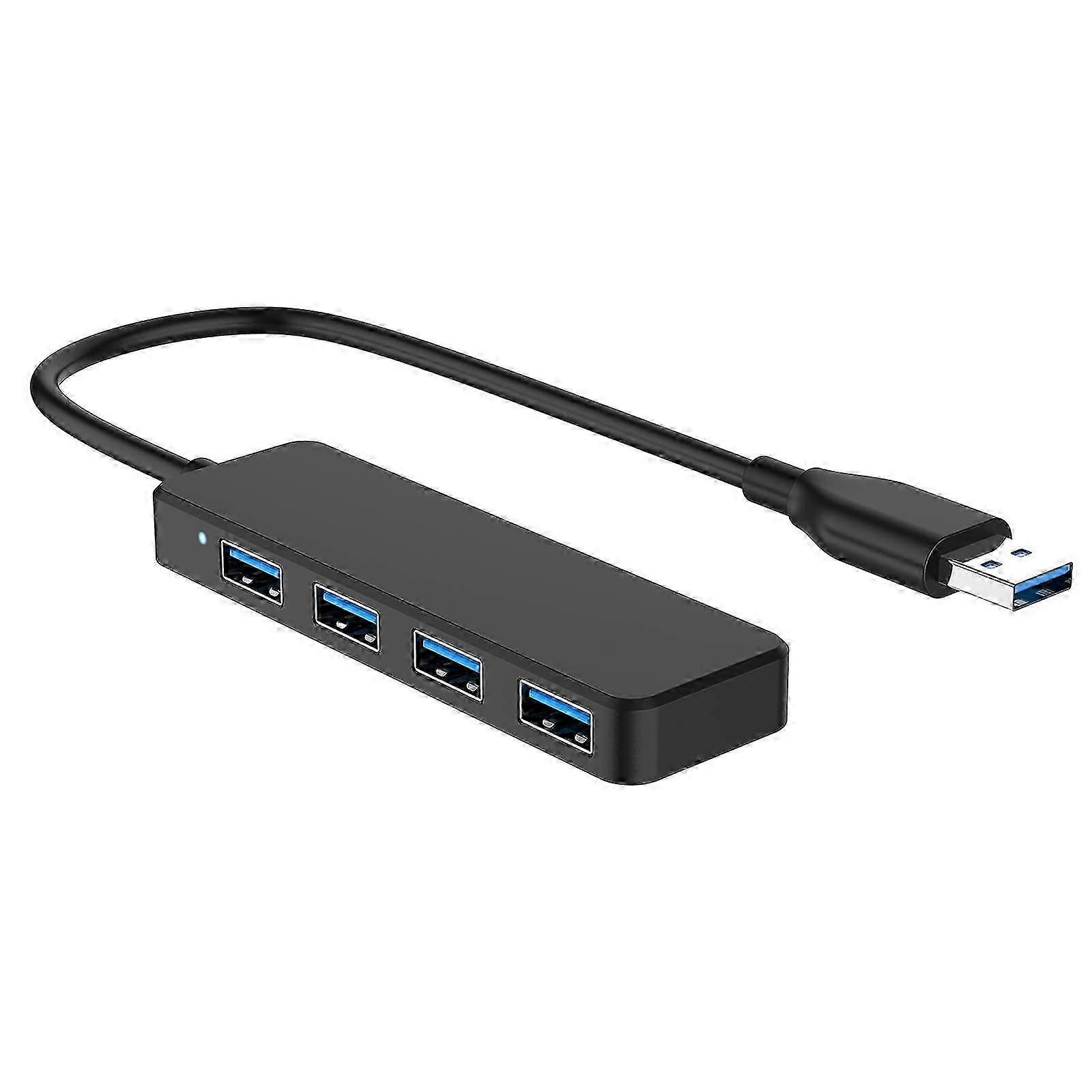 4-Port USB3.0 Splitter - Mobile Phone Computer Hub External Expansion (Black)