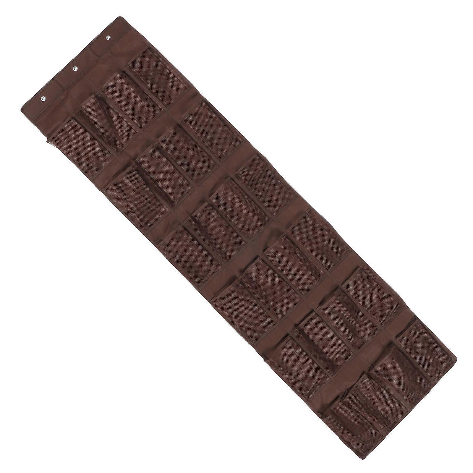 Sko Förvaring Dörr Sko Arrangör Praktisk Design Kaffe Färg 168x48cm Över Dörr Sko Organiserare För Badrum 1Set