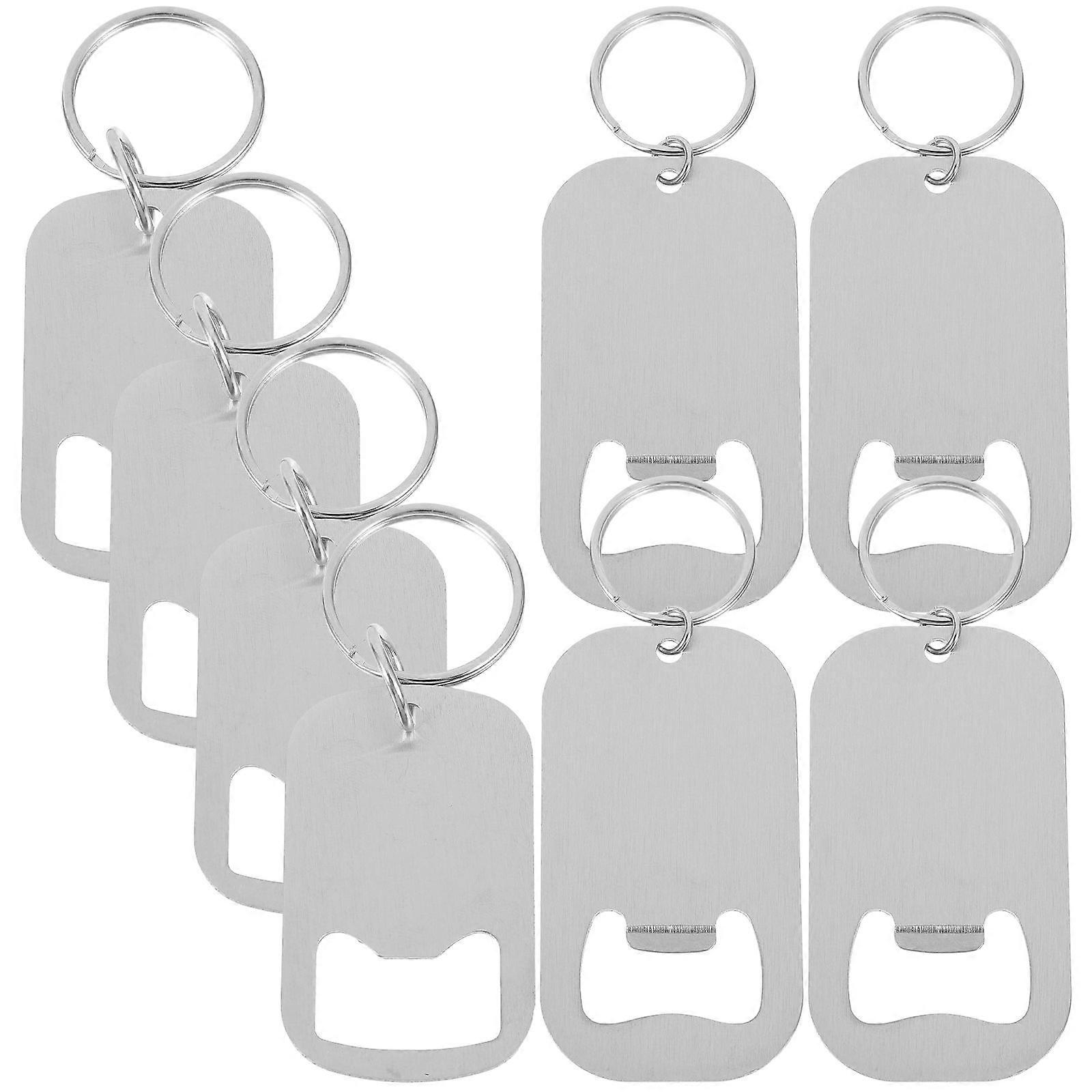 Practical Design Metal Bottle Opener Keychain For Home Use 8Pcs