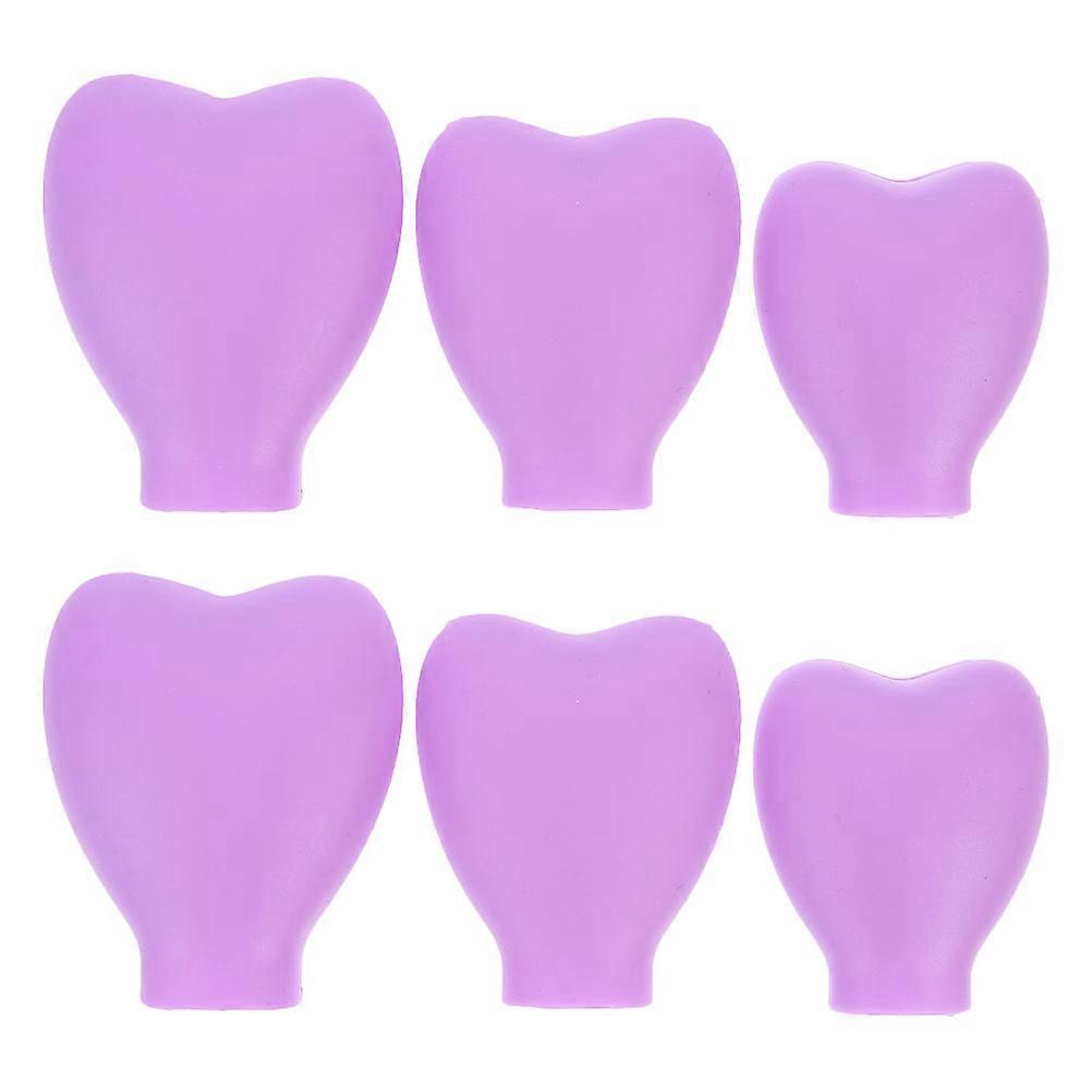 Practical Silicone Makeup Brush Covers Dustproof Anti Lost Protect Bristles For Makeup Brushes 6Pcs