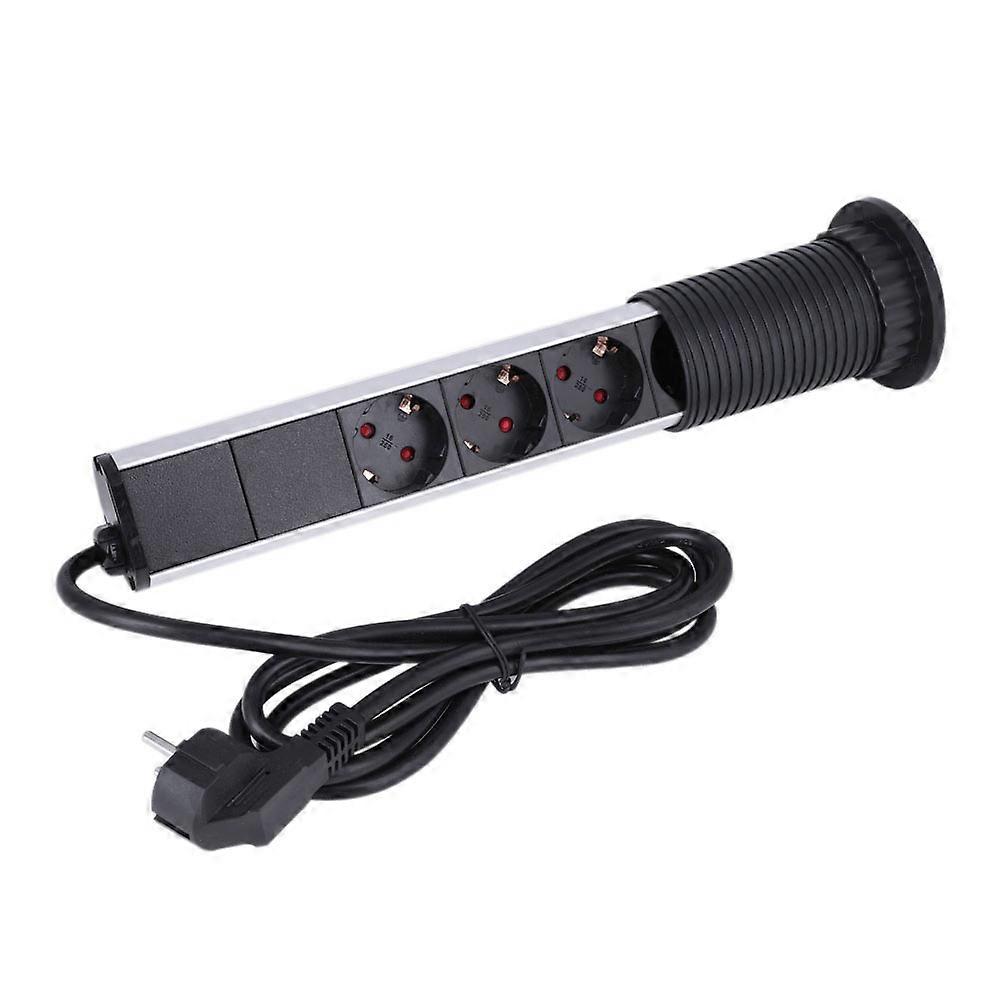 Electrical Tensile Power Outlet Plug Worktop Desk Home Pull USB Popup Socket