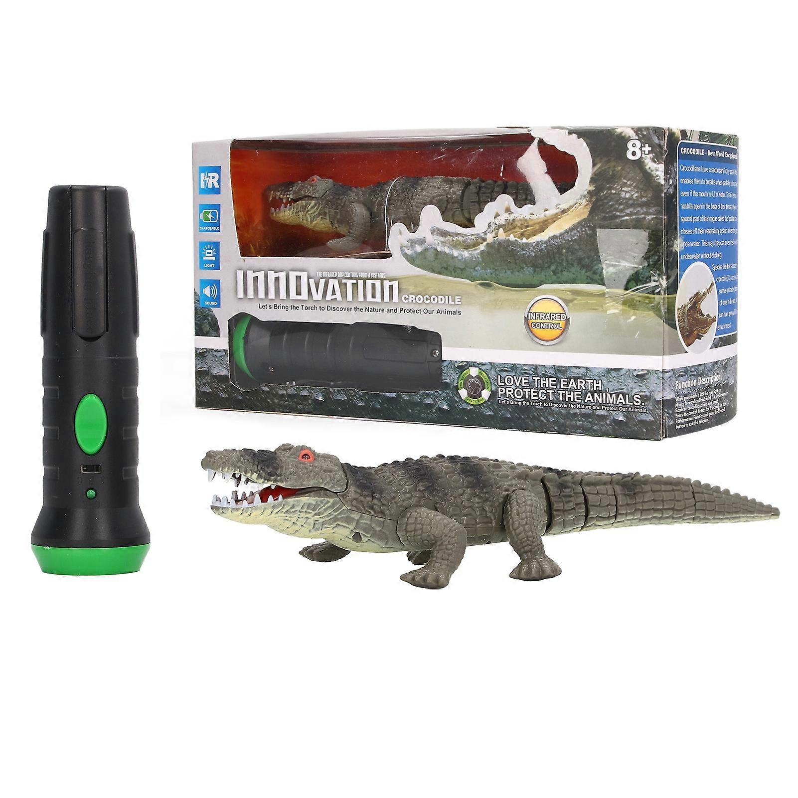 RC Crocodile Toys Innovative Infrared Light Sensor Sound Effects Remote Control Simulation Crocodile Model for Adults