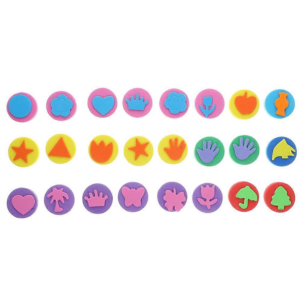 DIY Painting Stamper For Kids Craft Sponges For Painting Birthday Party Assorted Color 1.5X1.5X0.4in 24Pcs