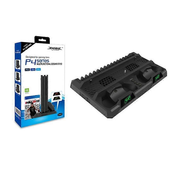 PS4/SLIM/PRO DOBE Multi-function Cooling Fan Base Handle Touch Dual Charging LED Light TP4-18119