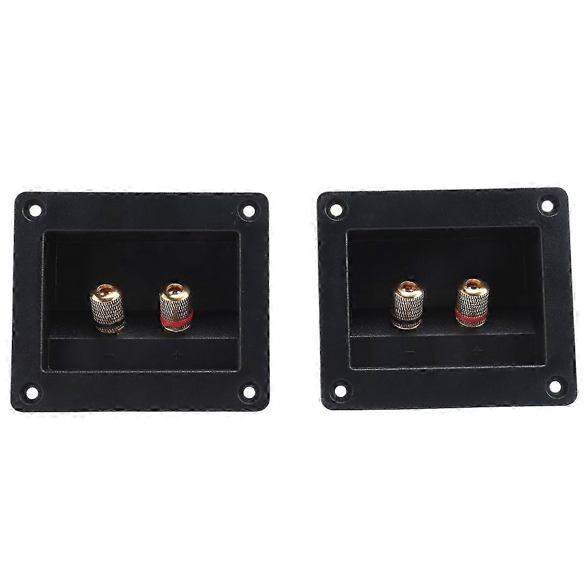 2pcs DIY Car Stereo 2-way Speaker Box Terminal Spring Cup Connector Banana jack and plugs Subwoofer--black