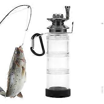 Fishing Bait Holder with Portable Bottle Design, Clear Shelves and Built-in Carabiner, 15.5 cm