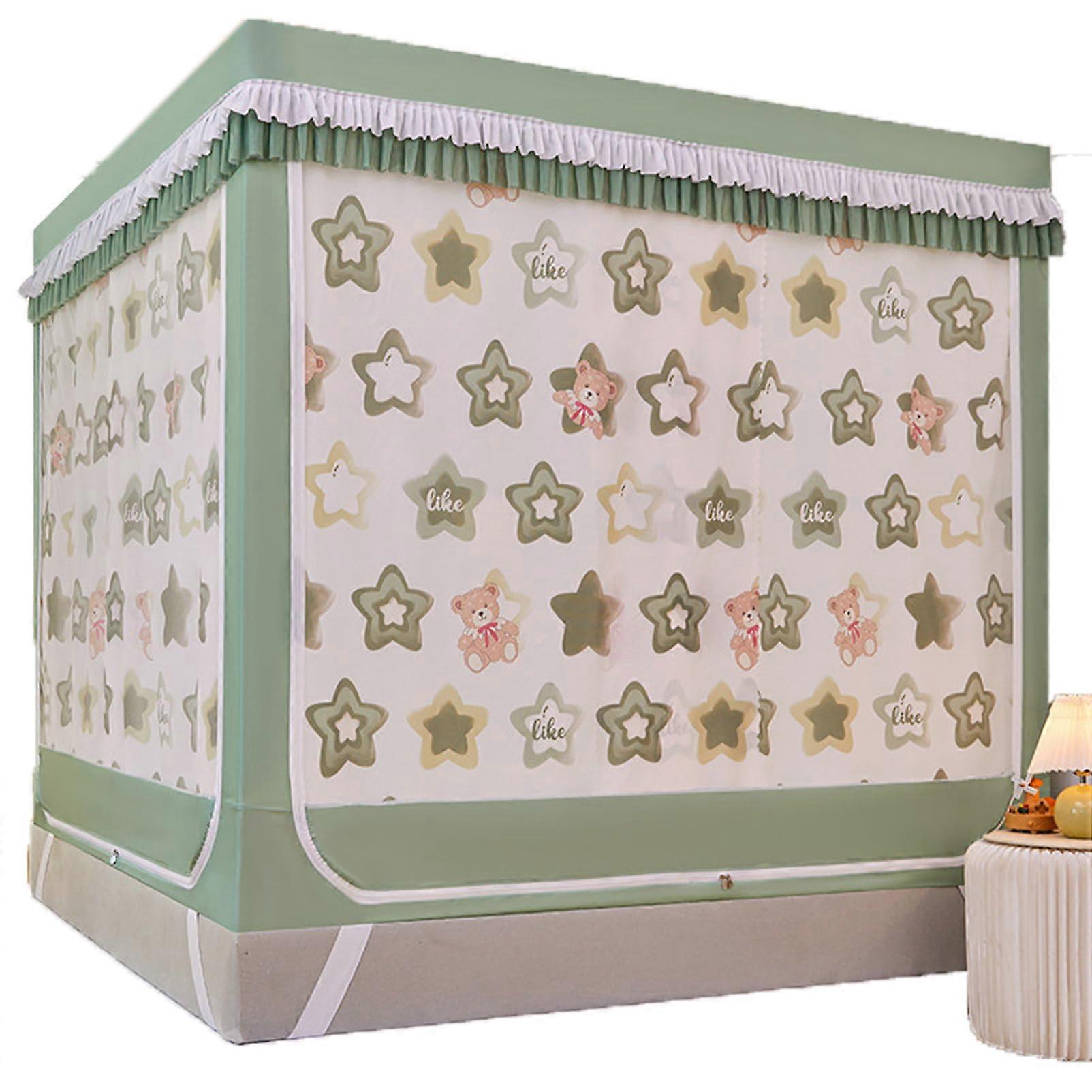 Elegant Cozy Bed Canopy with Mosquito Net for Queen Size  Green