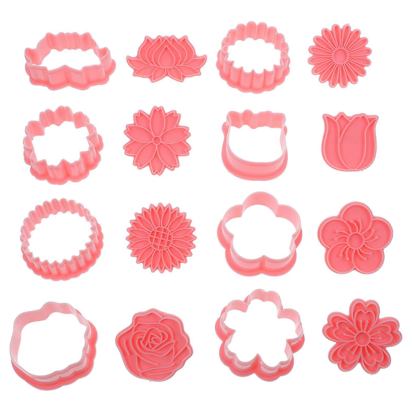 Cookie Mold Baking Molds DIY Projects Easy Release Pink 4.9X4.9X2CM 8Pcs