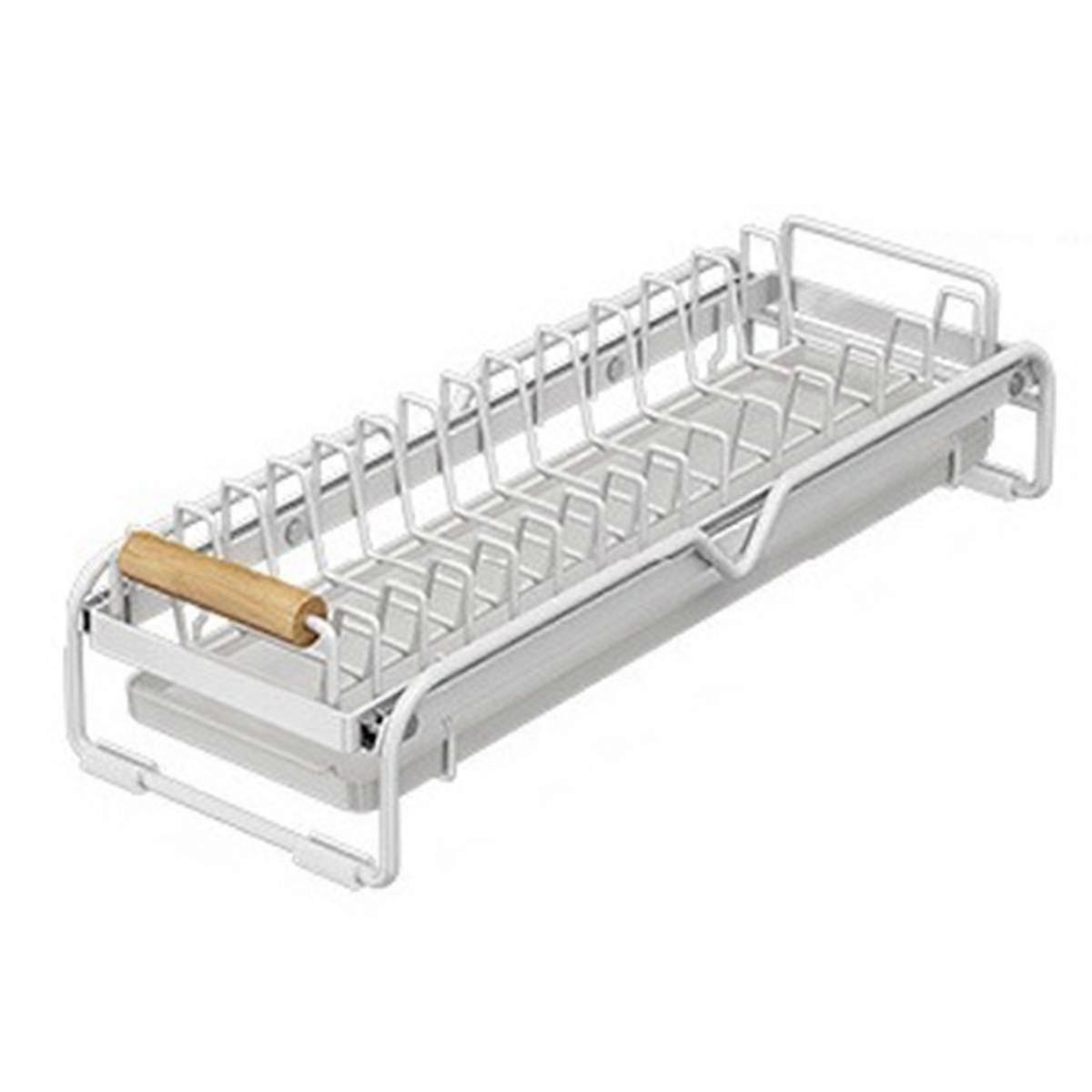 Simple Dish Storage Drying Rack with Sticky-Free Anti-Slip Shelf and Drain Basket