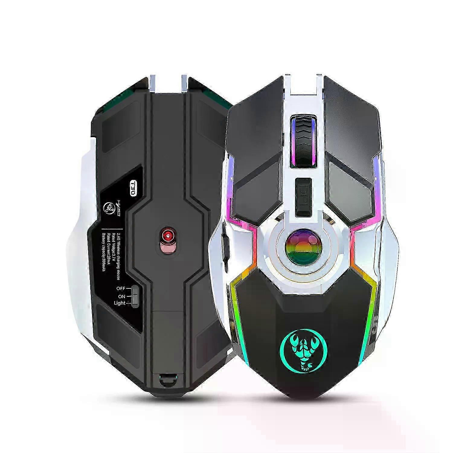 2024 New Wireless Mouse with 7 Key RGB Backlit, 2400DPI, USB Optical Gaming Mouse for Games