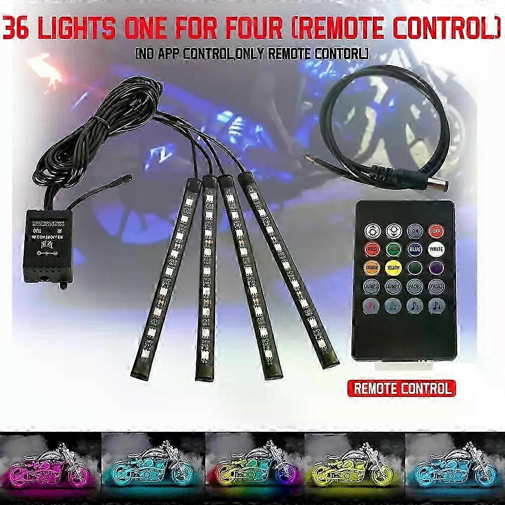 New Motorcycle Atmosphere Underglow LED Light Kits with App Remote Control RGB Waterproof for Various Brands