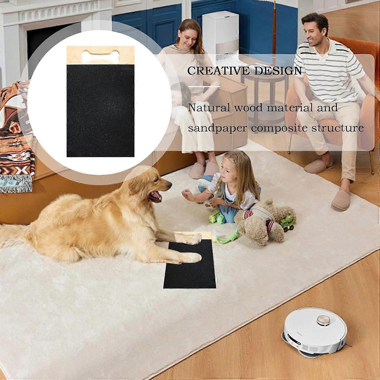 Dog Nail Scratch Board With Snack Box – Wooden Sandpaper Pad For Trimming Dog & Cat Nails Naturally-884734