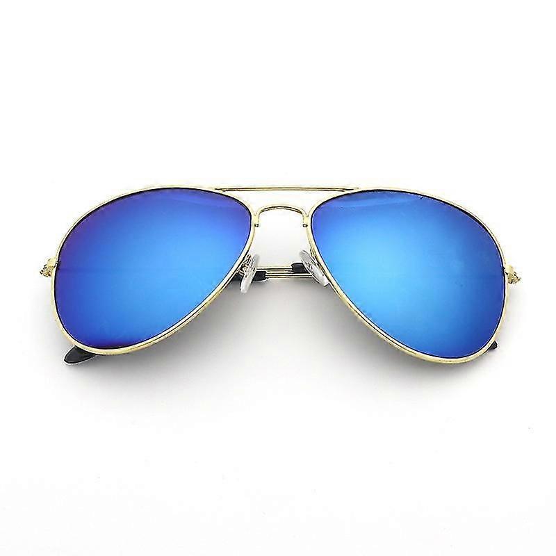 Mirrored Metal Aviator Sunglasses With Full Mirror Coating