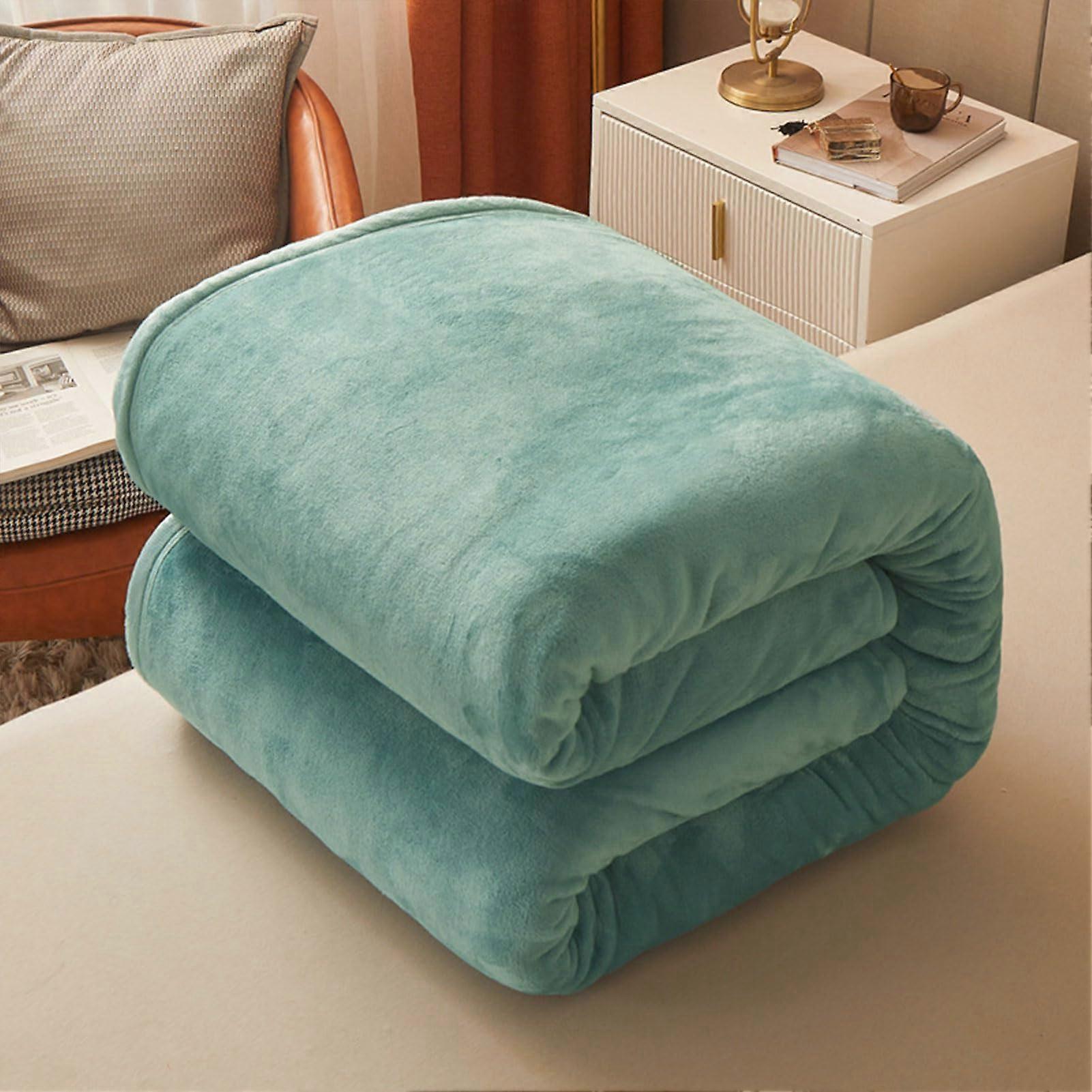 Cuddly Blankets, 120x200cm Flannel Fleece Throw Blanket, Soft and Fluffy Sofa Bed Cover, Machine Washable Lily Green