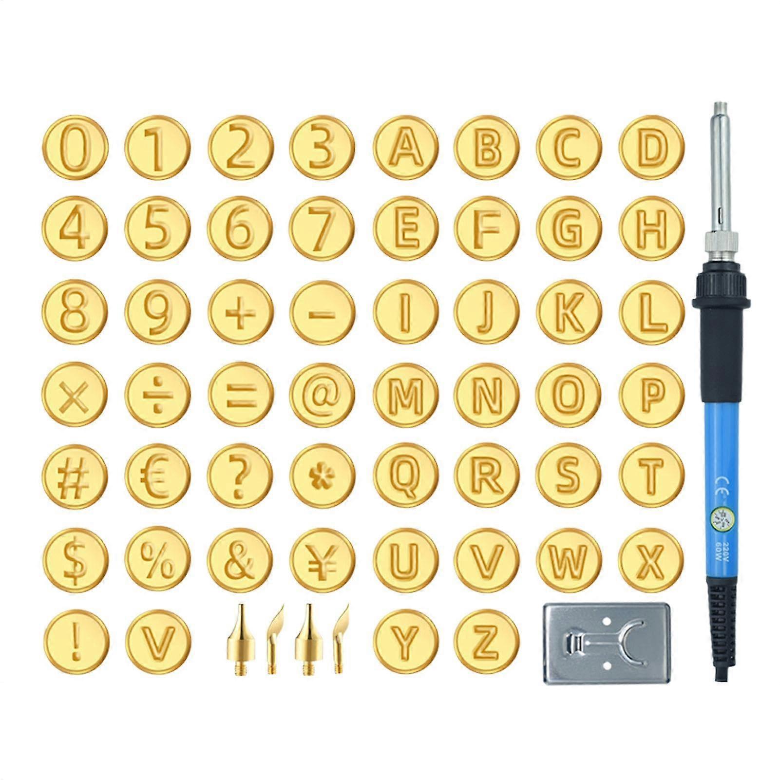 Hot Stamp Tool, Letter Stamp for Wood Burning, 56Piece Set