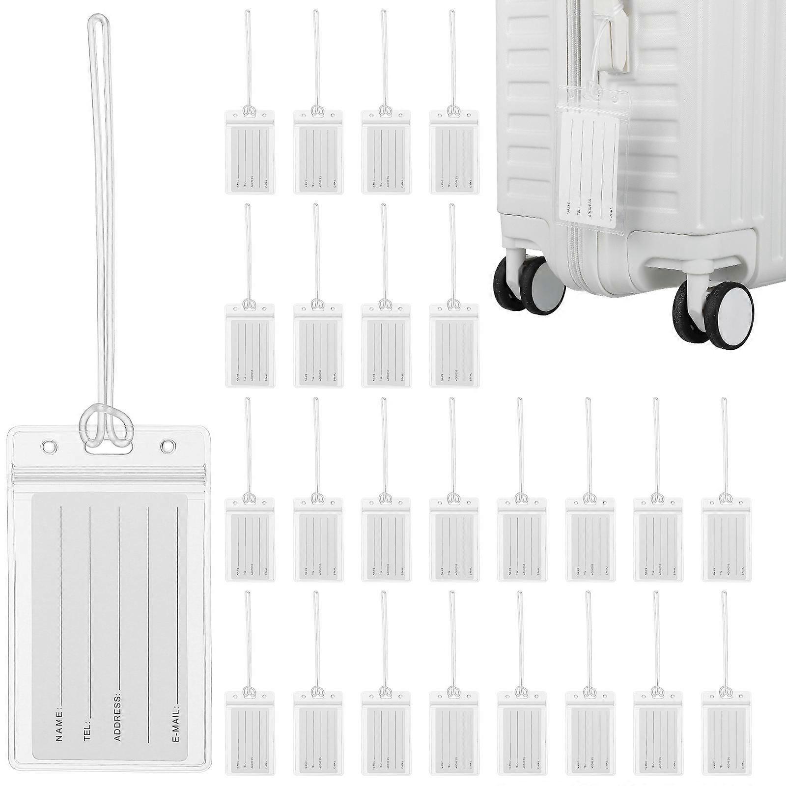 Suitcase Identifier Tags With Loops Cards For Trips Multi 1 Set Luggage Labels Holder