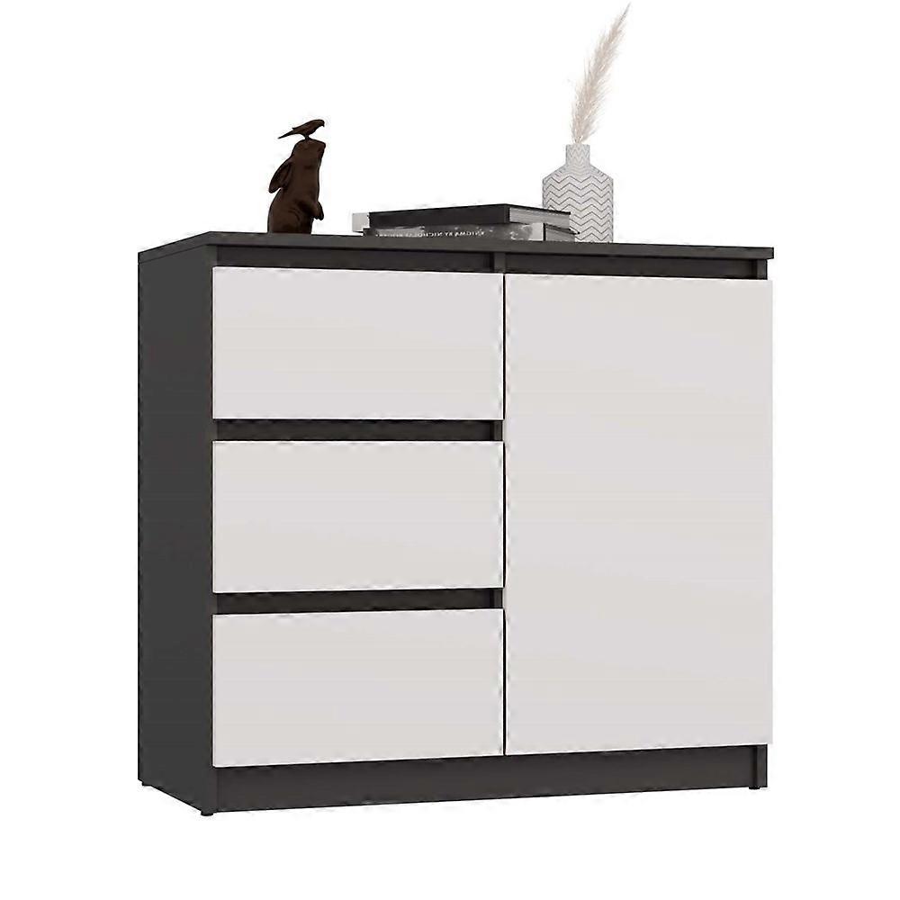 Kommode Malwa 1D3S ANTHRAZIT / WEISS