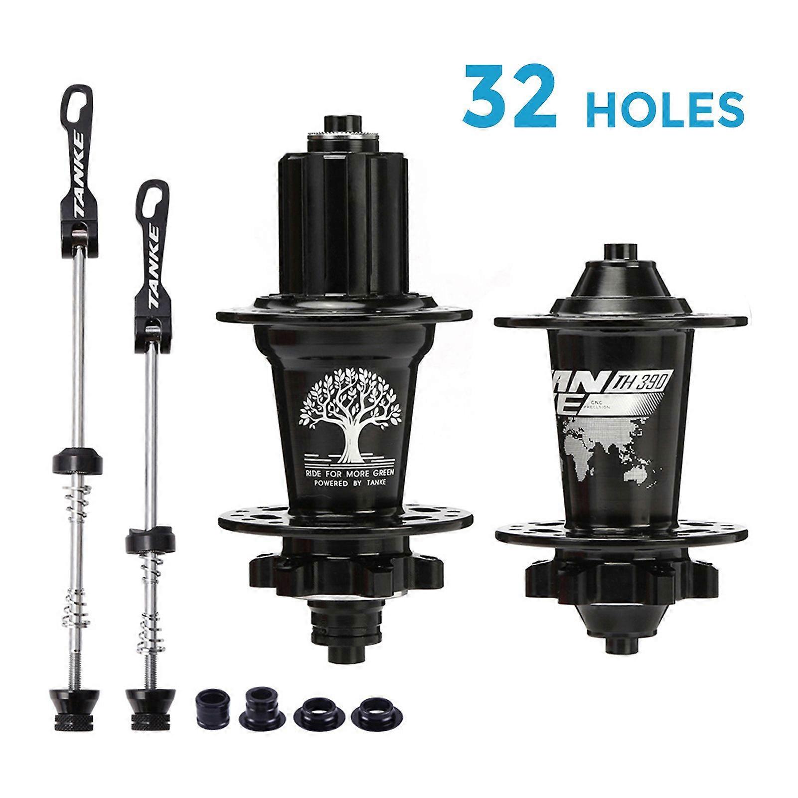 MTB Bike Hub Mountain Bike Bicycle Front & Rear Hub Set 32/36 Holes 6 Bearings with Quick ReleaseYMQX)