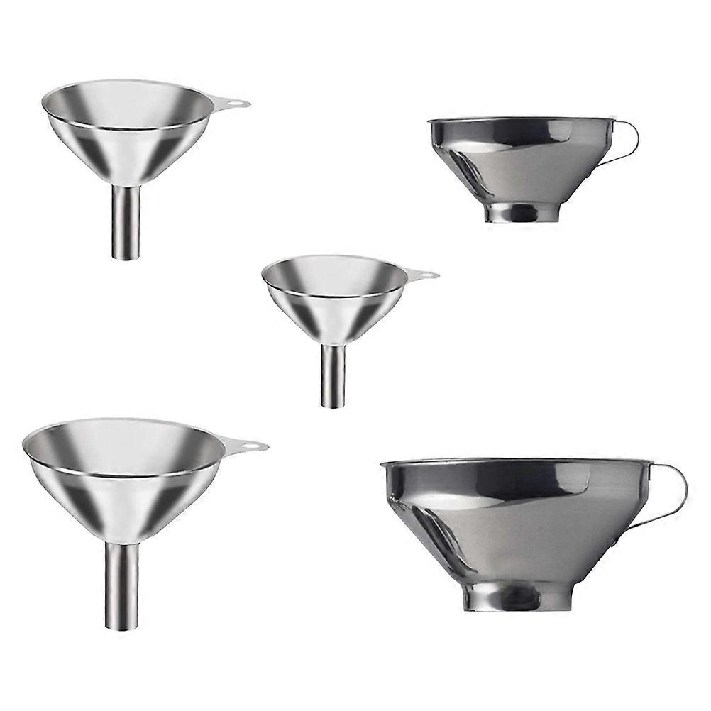 Fruit Jam Small Funnels for Filling Bottles with 5Pcs Practical Stainless Steel