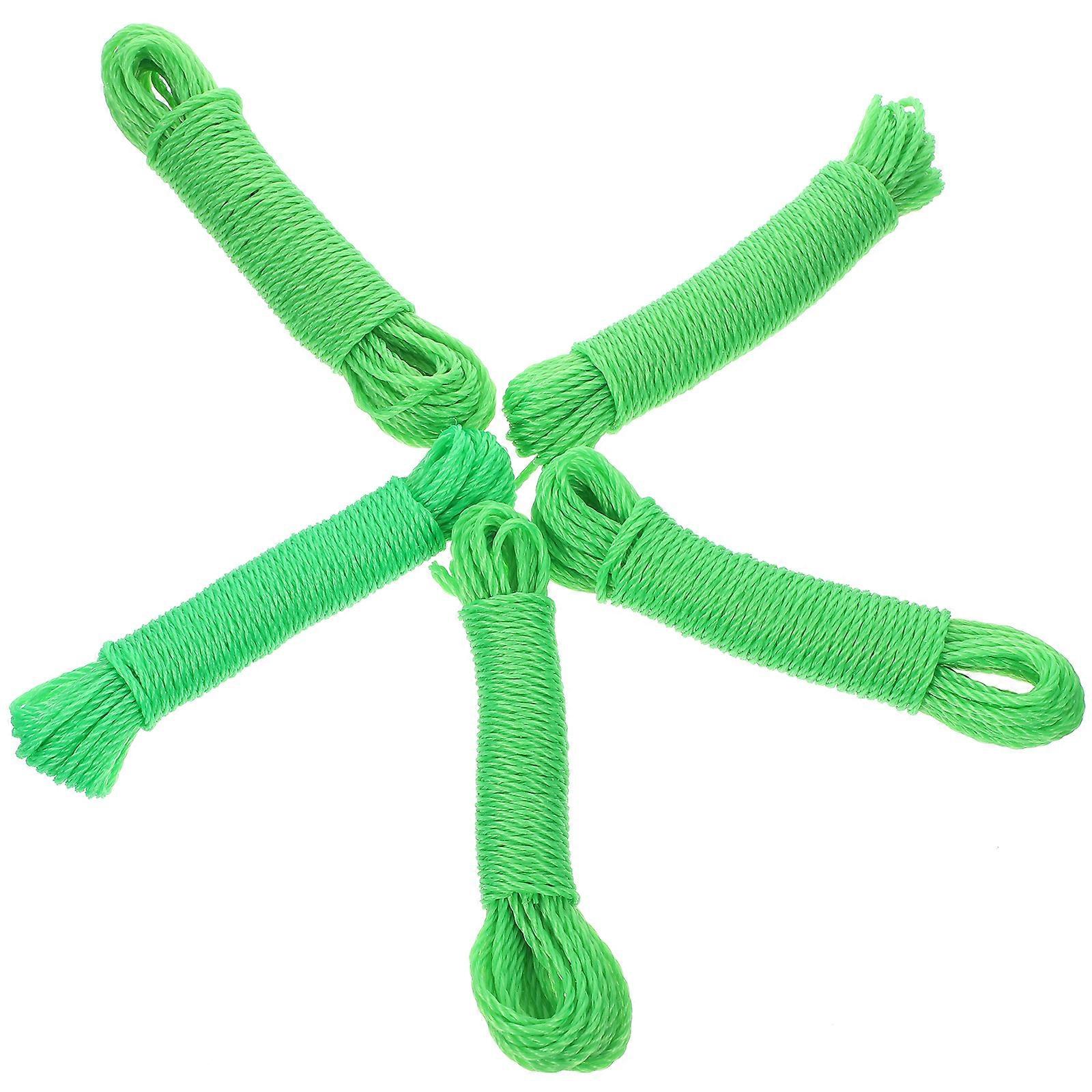 Adjustable Length Easy Installation and Disassembly Nylon Clothesline for Outside 5Pcs