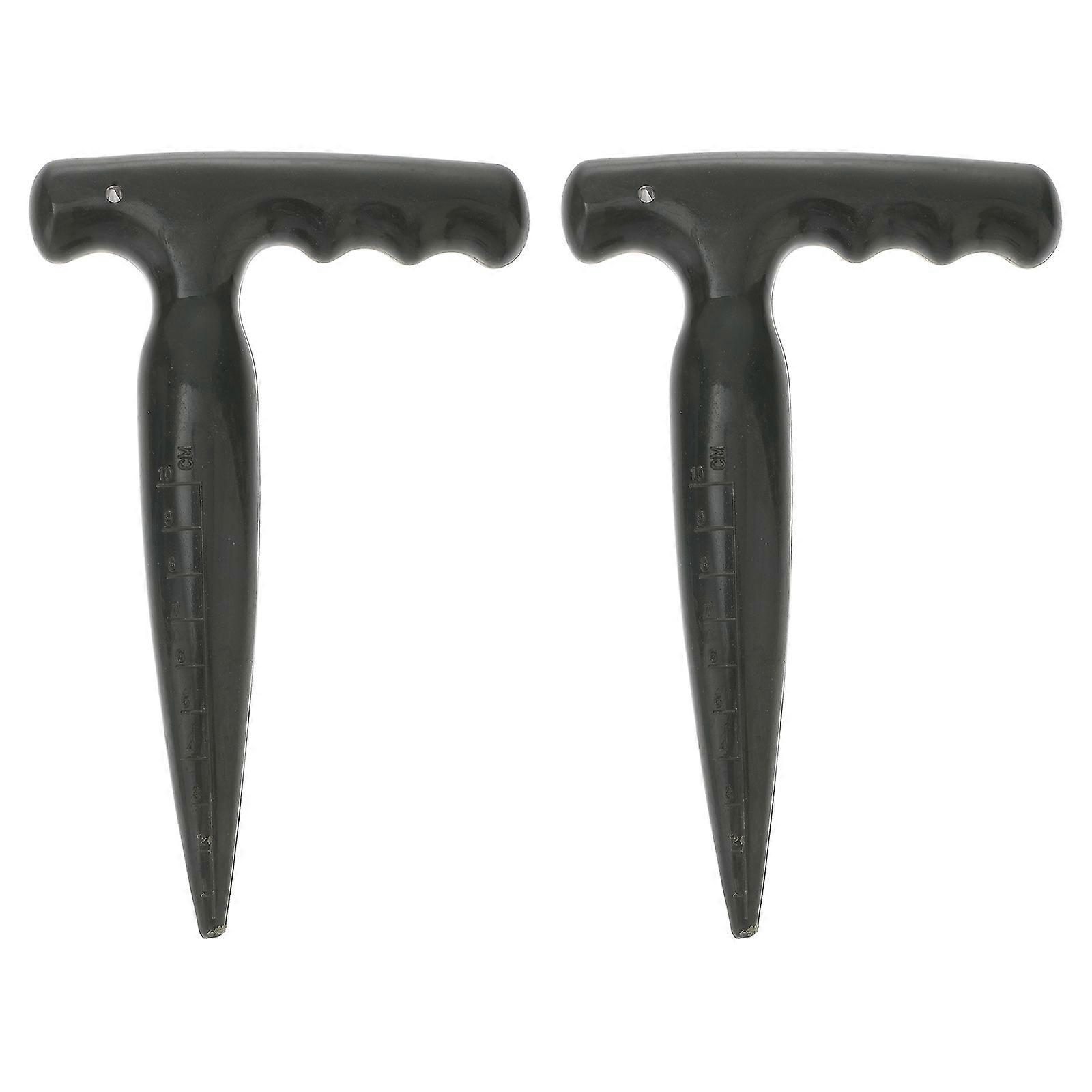 Garden Soil Puncher Digger Tool for Planting Hole Digging Sowing 2pcs Green PP