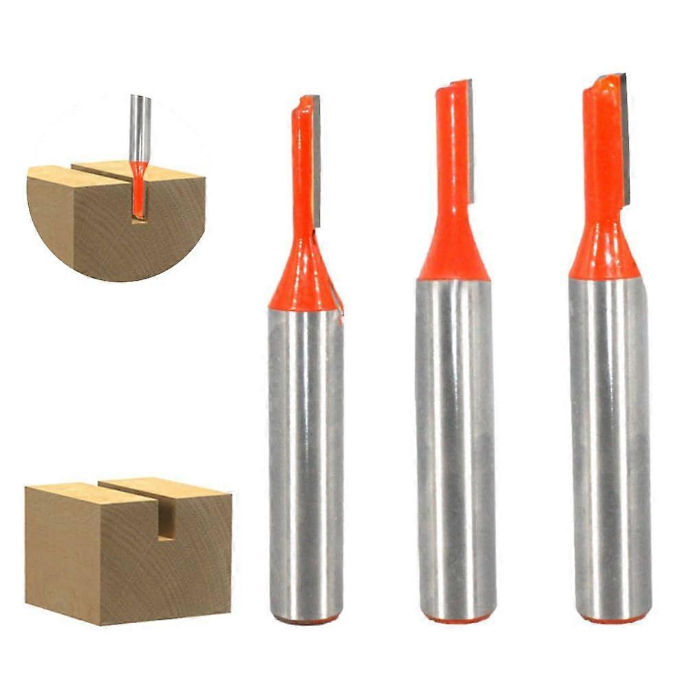 Wood Milling Cutter Woodworking Tools  Shank Grooving Bit  3Pcs Straight Router Bit  Cutting Diameter 8mm Shank Straight Router Bit  Woodworking Tool