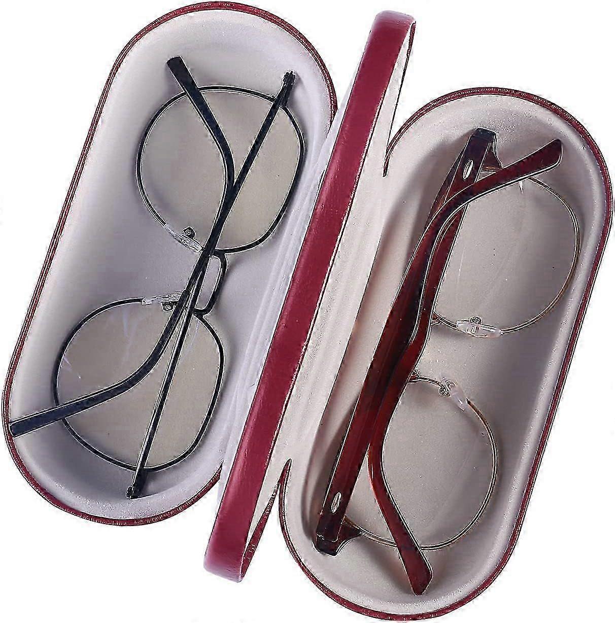 Double Eyeglasses Case - 2 in 1 Hard Shell Protective Case for Dual Eyeglasses