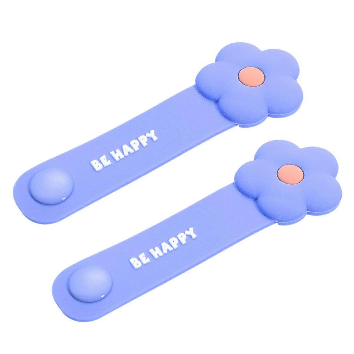 Blue Silicone Cable Organizer for Messy Cords Lightweight and Compact Mini Size 2PCS