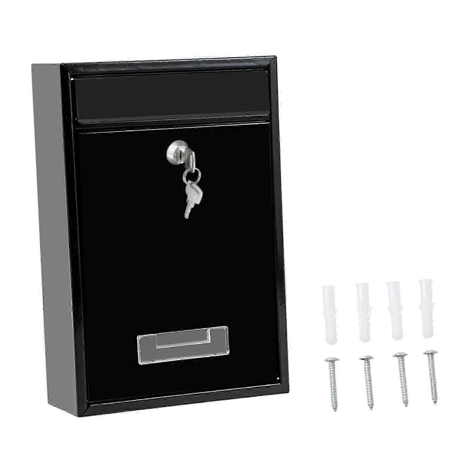 Wall Mounted Mailbox Lockable with 2 Keys Metal Postbox for Door Office Home