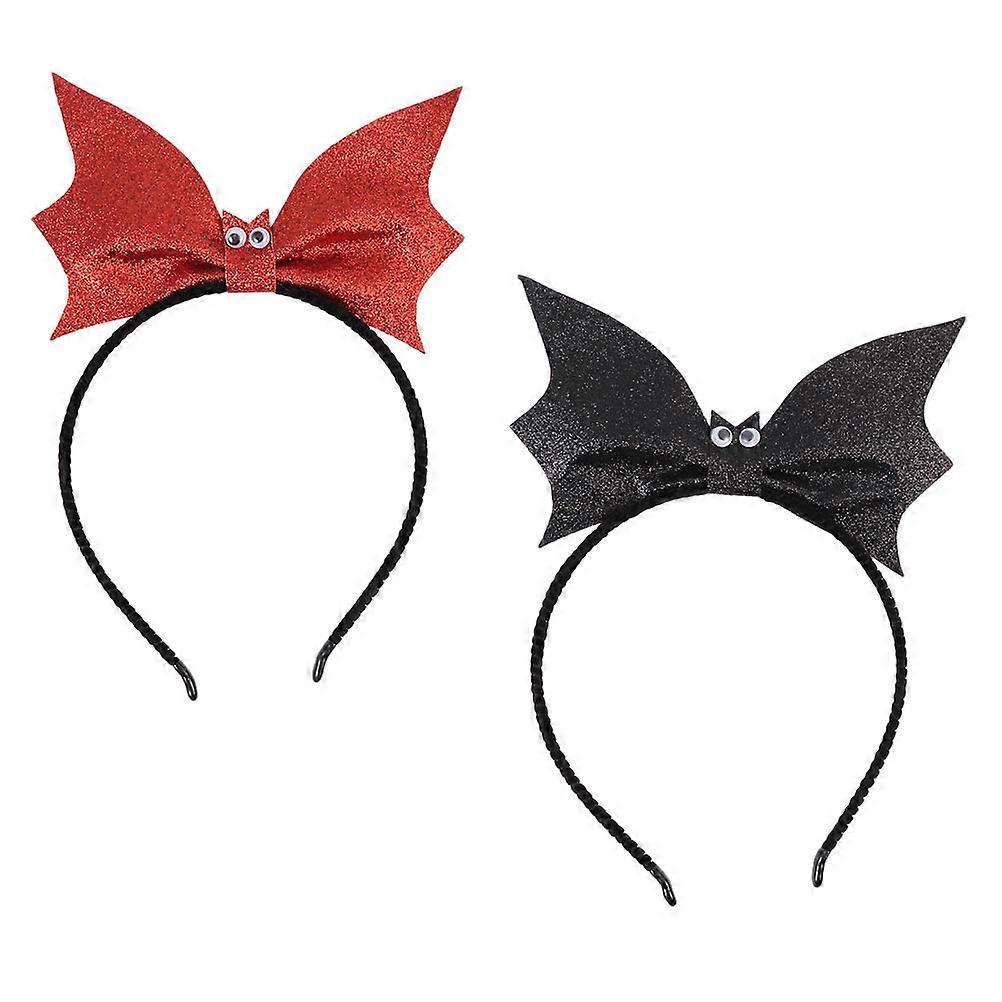 Bat Headband Costume Accessory For Halloween Party Assorted Color Photo Prop 2Pack