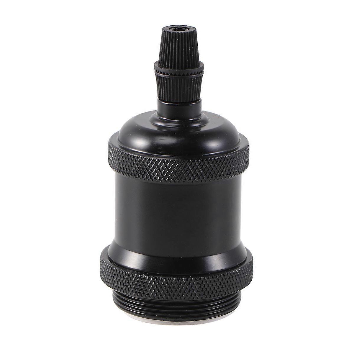 Lamp Base Adapter E27 Screw Fitting Vintage Style Black 5x5x8.5cm 1Set