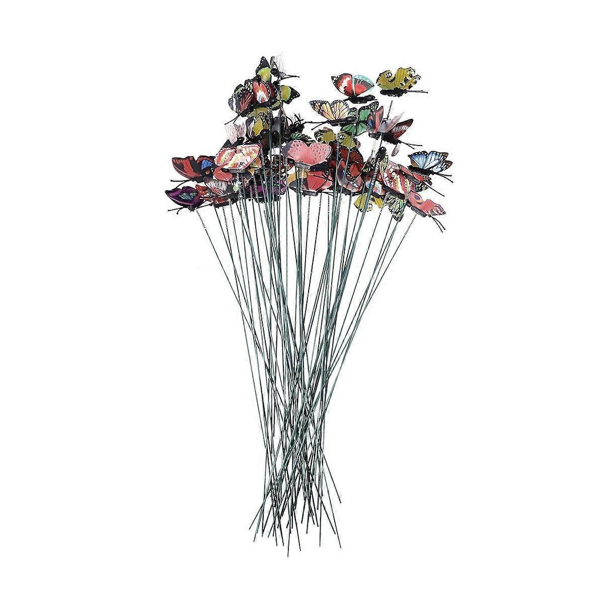 Artificial Butterfly Set Home Store Garden Grassland Decor Random Color 4cm Realistic Design 50Set