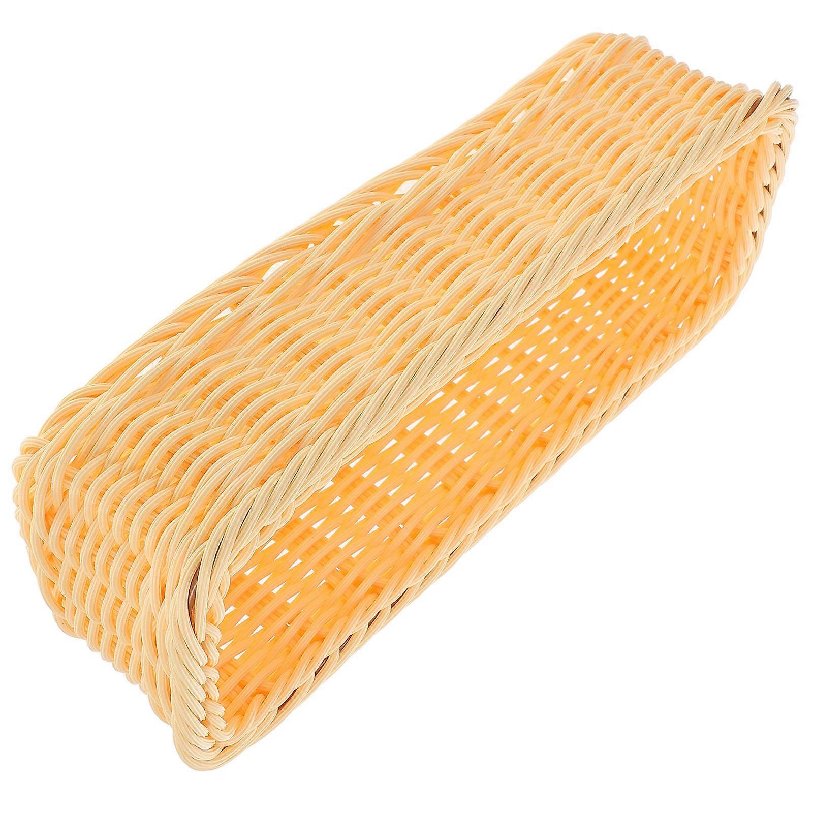 Chopsticks Holder Storage Kitchen Utensil Storage Square Shape Rattan Style Straw Weave Design Water Draining 1Set