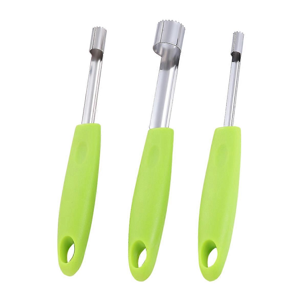 Stainless Steel Fruit Corer Core Remover Kitchen Tool for Food Preparation 19x2cm 3Pcs