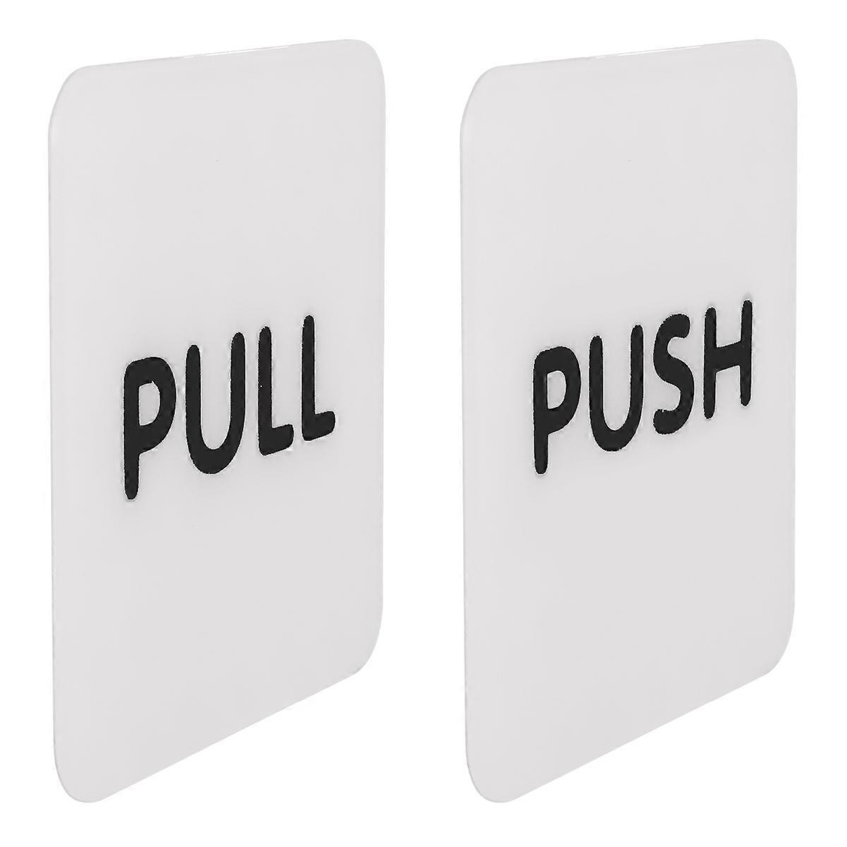 White Self Adhesive Push Pull Door Sticker for Salon Shop Entrance Exit Sign Made of Acrylic 1 Pair