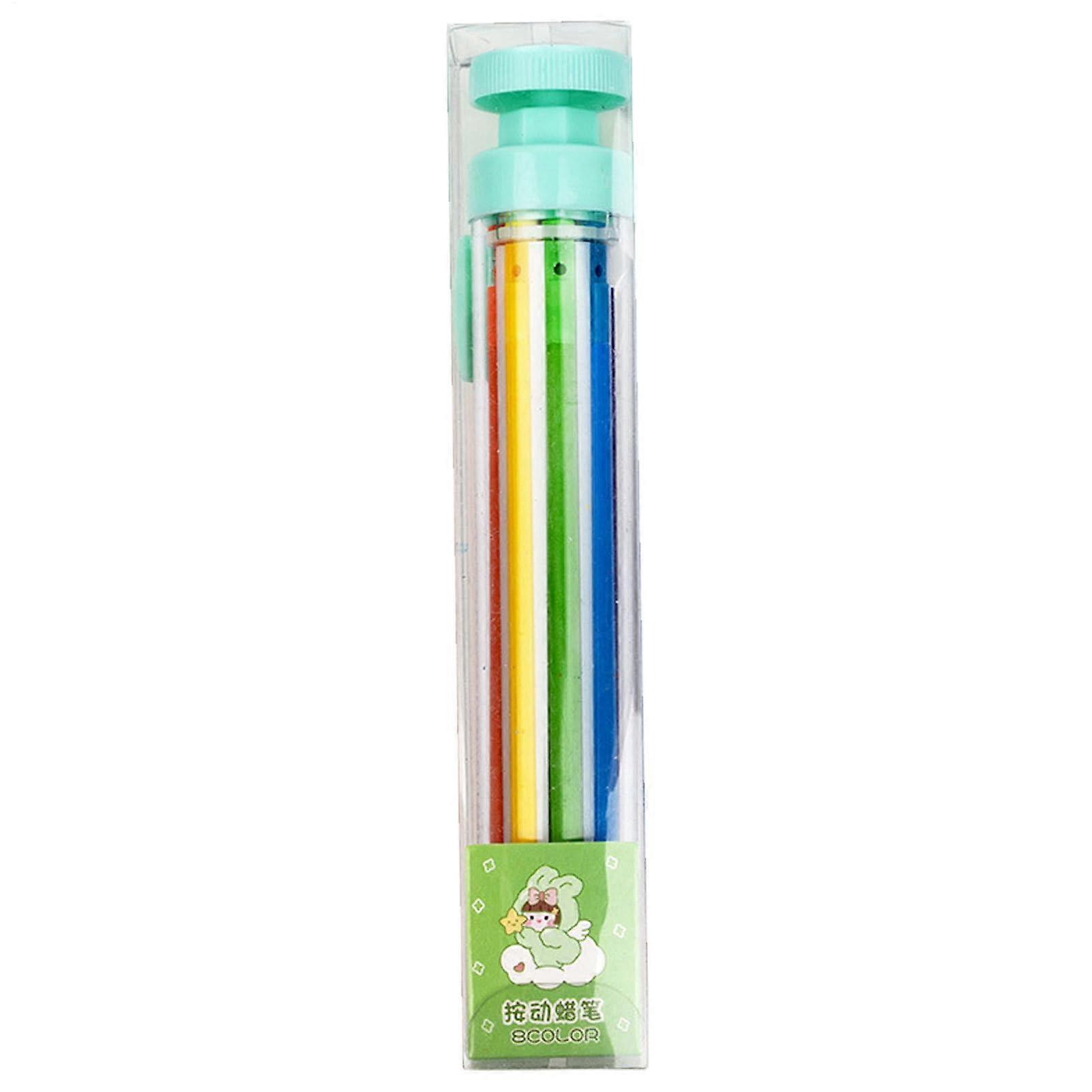 Retractable Colouring Pencils, 8in1 Multicolour for Kids, Transparent to Enhance Learning Interest