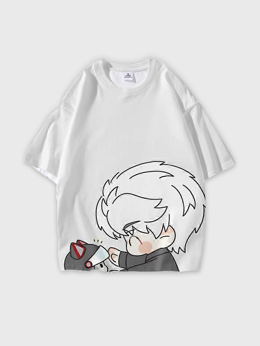 T-shirt round neck Role Pattern loose short sleeve B644