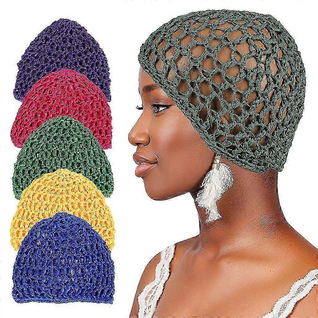 5PCSアダルトヘアキャップ中空ヘアストレートフィッシングネットハット