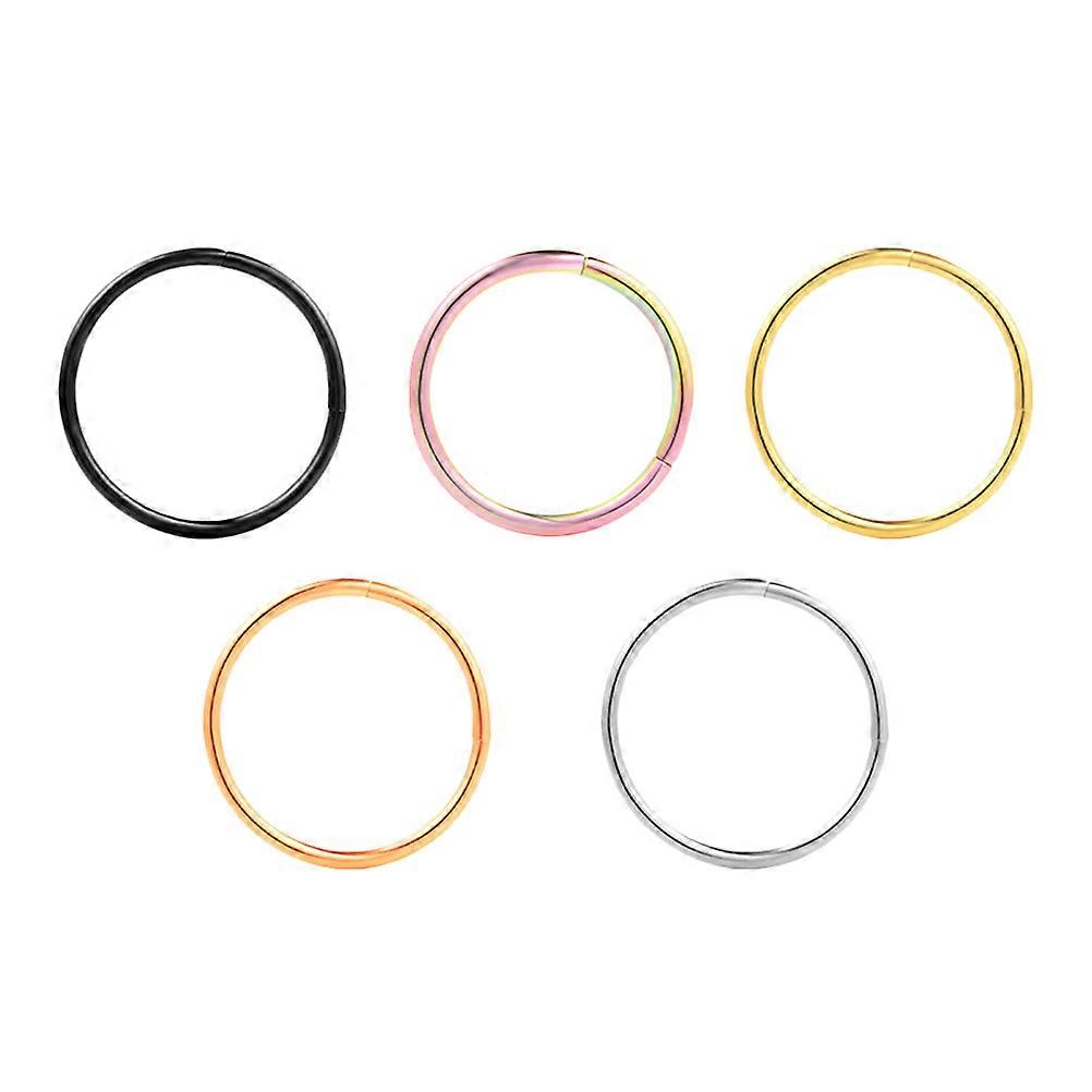5Pcs Stainless Steel Nose Hoops Jewelry Adjustable Tightness Body Piercing Rings Assorted Color Ideal For Daily Use And Special Occasions