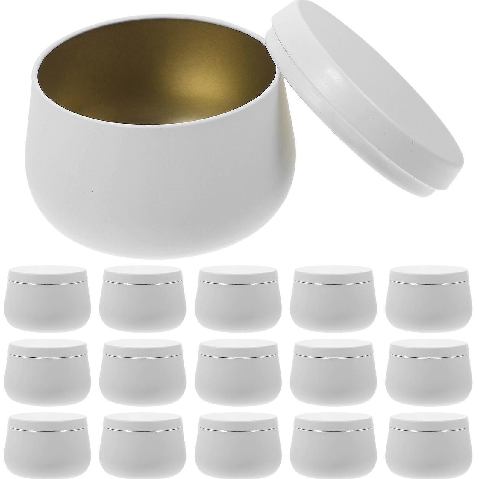White Tinplate Storage Containers with Lid Round 4oz Perfect for Party Use and Everyday Storage