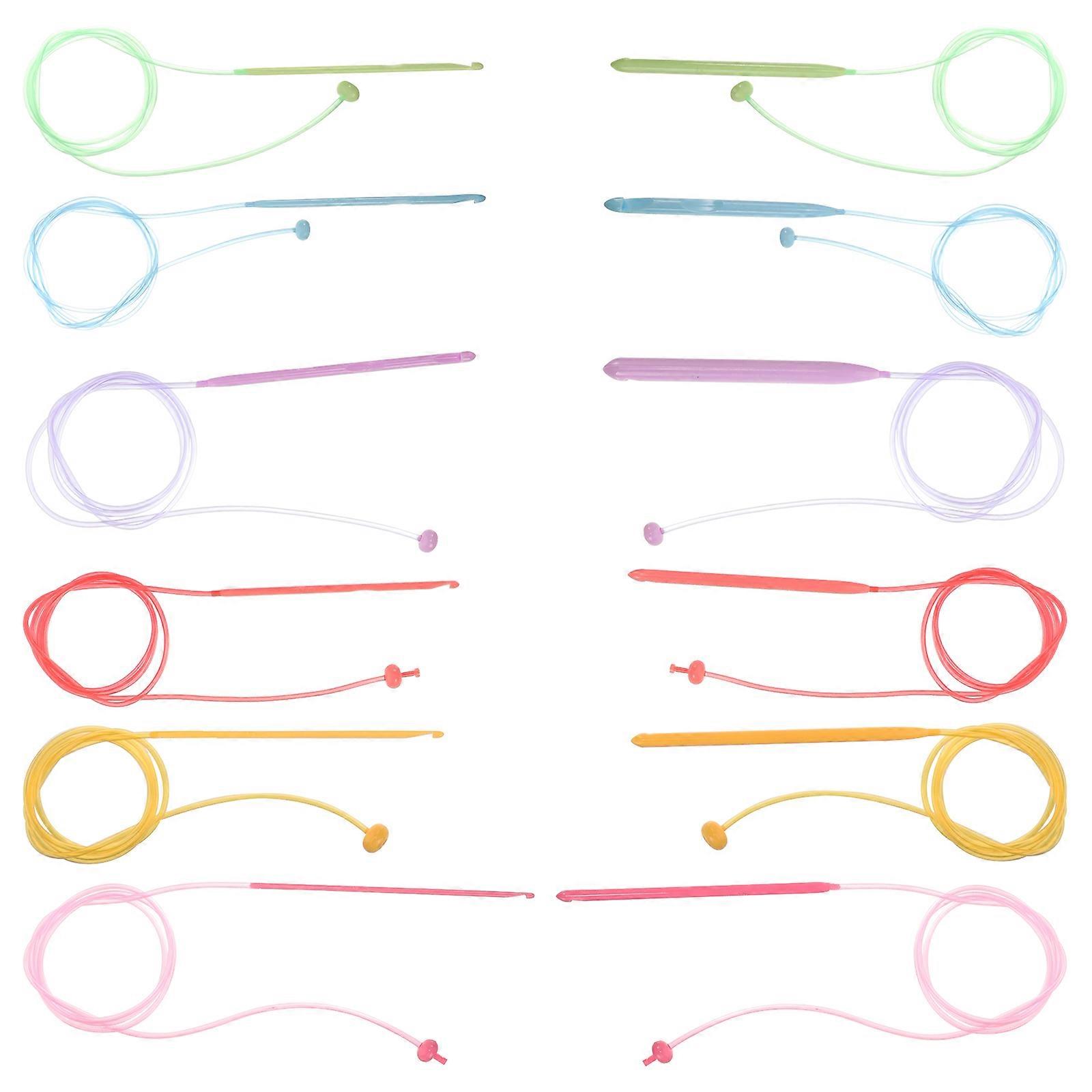 Knitting Tool Yarn Needles Set Circular Crochet Hooks Ergonomic Handle 12Pcs